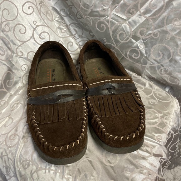 Yamazaki Men's Brown Suede Leather Moccasins - Picture 1 of 7